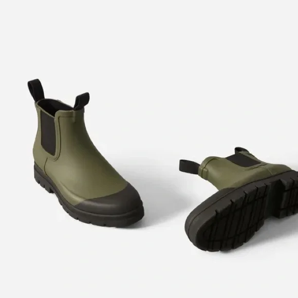 Everlane Olive Green Ankle Rain Boots - Picture 3 of 10